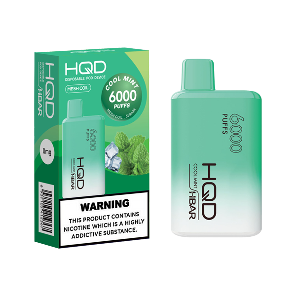 0mg HQD HBAR Disposable Vape Device 6000 Puffs