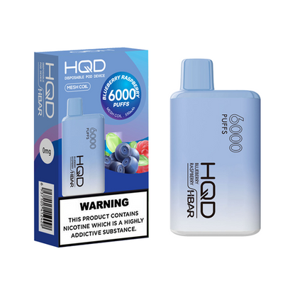 0mg HQD HBAR Disposable Vape Device 6000 Puffs