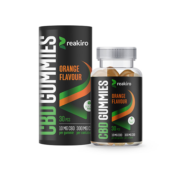 Reakiro 300mg Full Spectrum CBD Orange Vegan Gummies - 30 Pieces