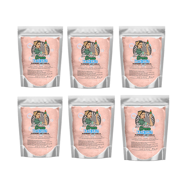 Lady Green 20mg CBD Raspberry & Vanilla Bath Salts - 6 Pack