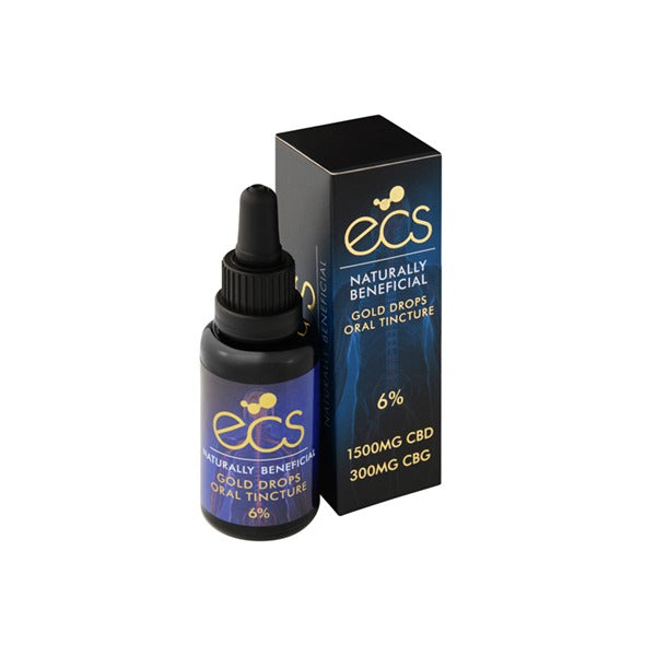 ECS Gold Drops 6% 1500mg CBD + 300mg CBG Oil 30ML