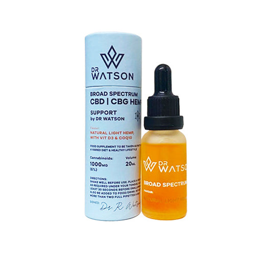 Dr Watson 1000mg CBD + CBG Broad Spectrum Oil 20ml - Support