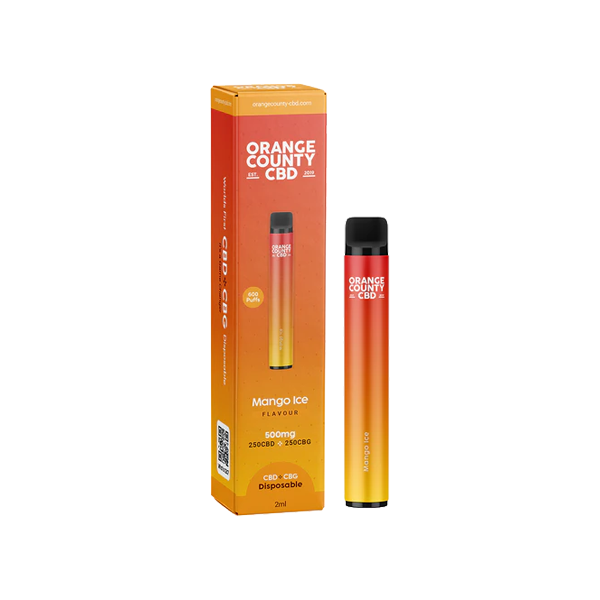 Orange County CBD 500mg CBD & CBG Disposable Vape Device 600 Puffs