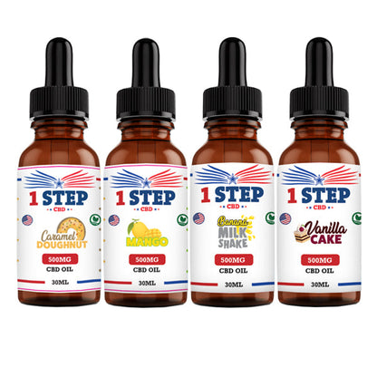 1 Step CBD 500mg CBD Flavoured Oil 30ml (BUY 1 GET 1 FREE)