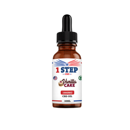 1 Step CBD 1000mg CBD Flavoured Oil 30ml (BUY 1 GET 1 FREE)